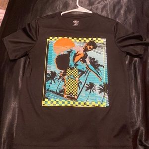 black athletic t shirt, worn once for advent.